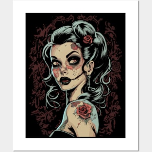 Tattoo Zombie Chick One Posters and Art